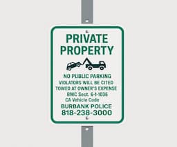 Reflective Parking Sign